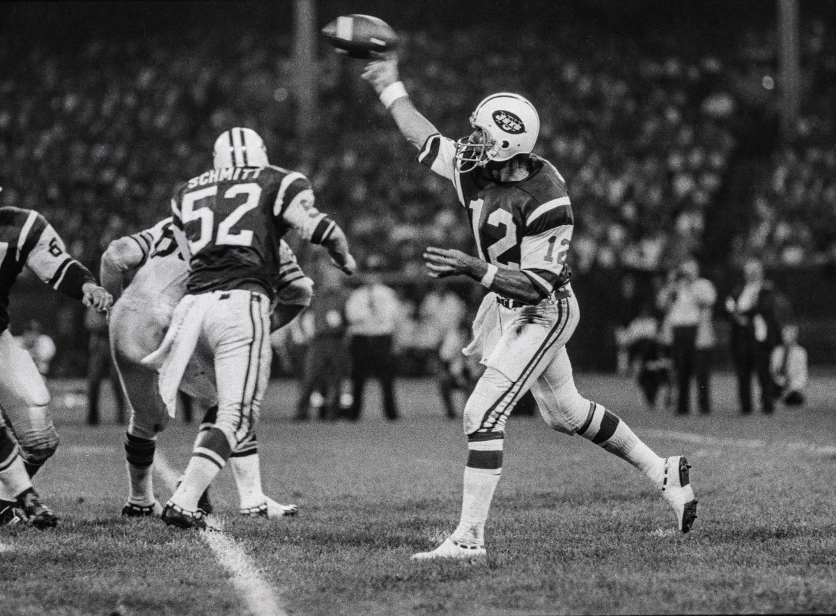 Namath's 1970 opener: 298 passing yards and one TD...but three picks, too.
